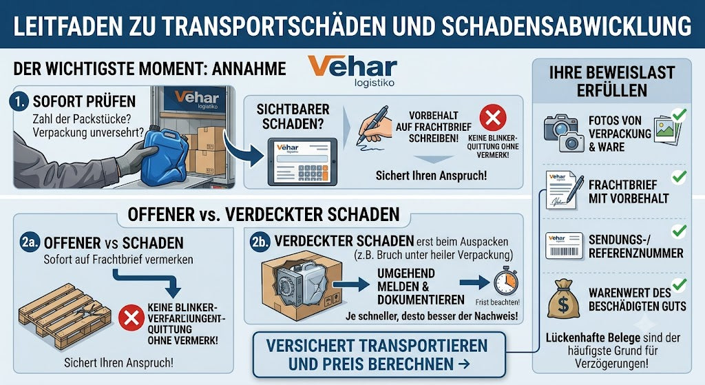 Transportschaden an einer Sendung bei der Annahme prüfen