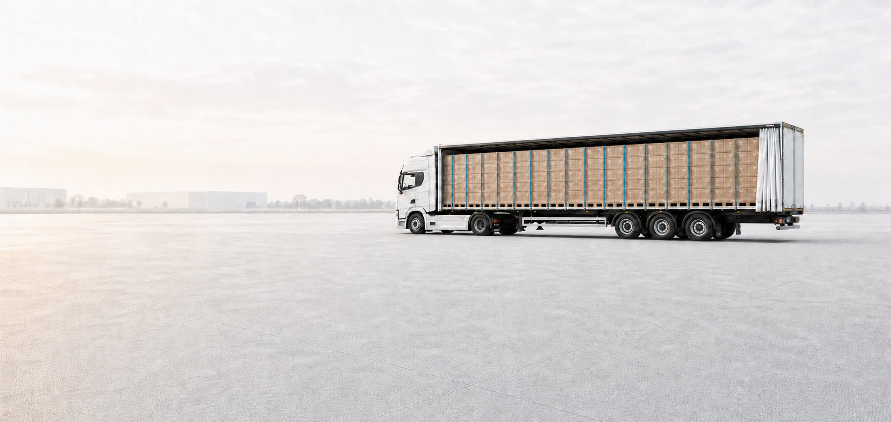 Vehar Sattelzug voll beladen mit Paletten – Komplettladung-Transport per Spedition deutschlandweit