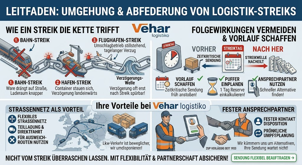 Stillstehende Logistik bei einem Streik