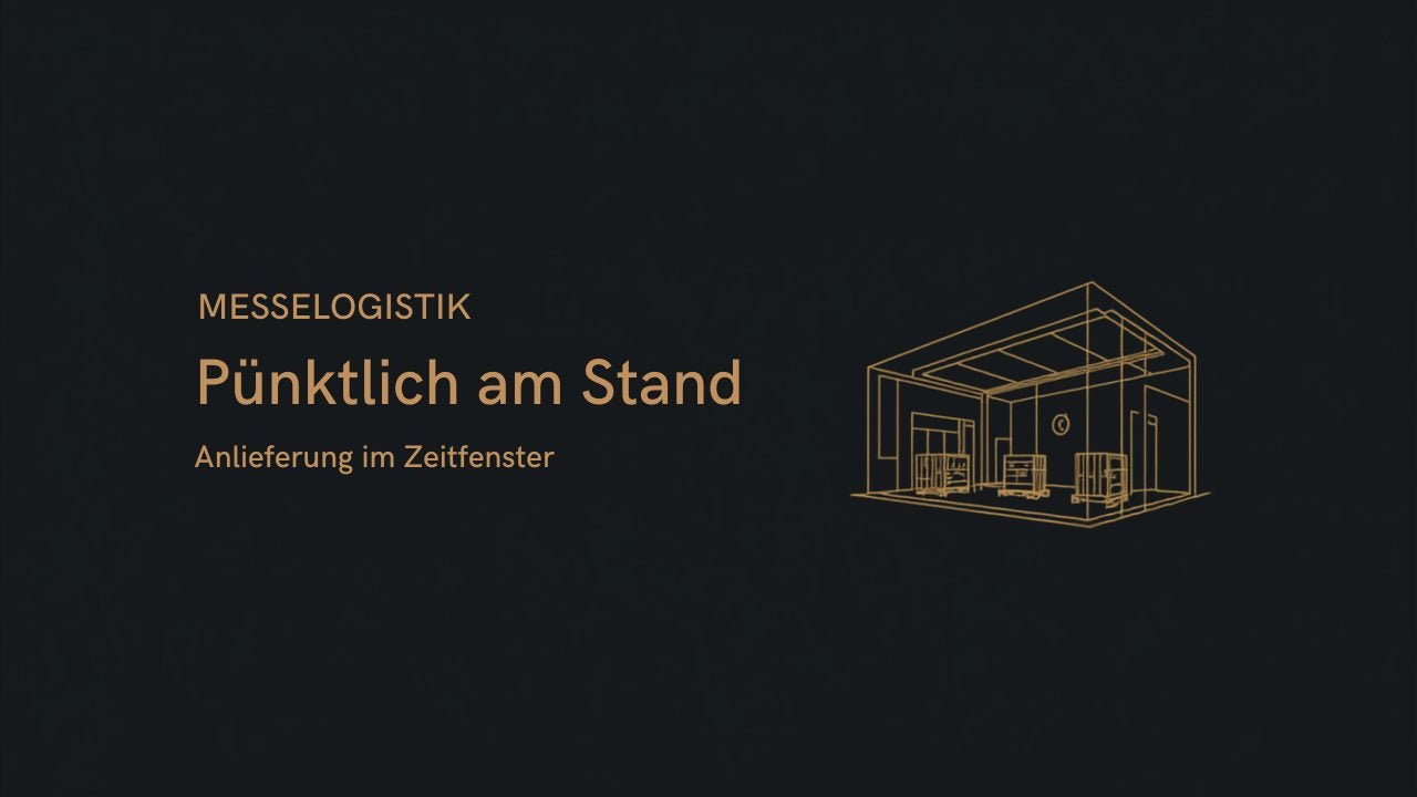 Standmaterial und Displays werden im Zeitfenster am Messestand angeliefert – Messelogistik durch Vehar logistiko