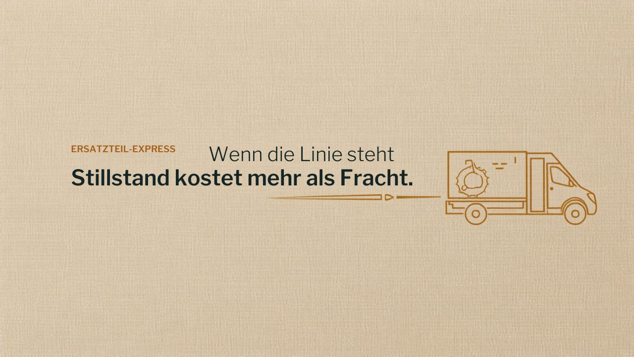 Stillstehende Produktionsmaschine wartet auf ein Ersatzteil – Ersatzteil-Express per Direktfahrt von Vehar logistiko