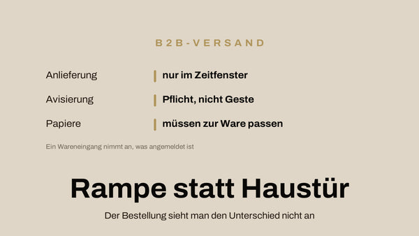 Wenn Ihr Shop-Versand auf einen Geschäftskunden trifft