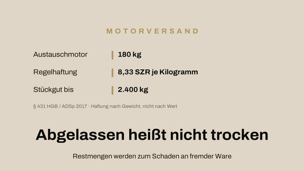 Restöl, Restkraftstoff, Restrisiko: Motoren richtig zum Versand vorbereiten
