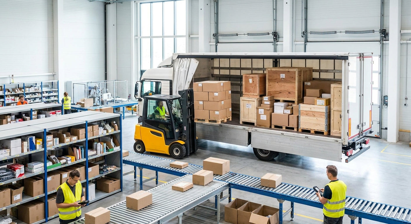 Effiziente Konsolidierung von Sendungen für die Beiladung Spedition im Logistikzentrum