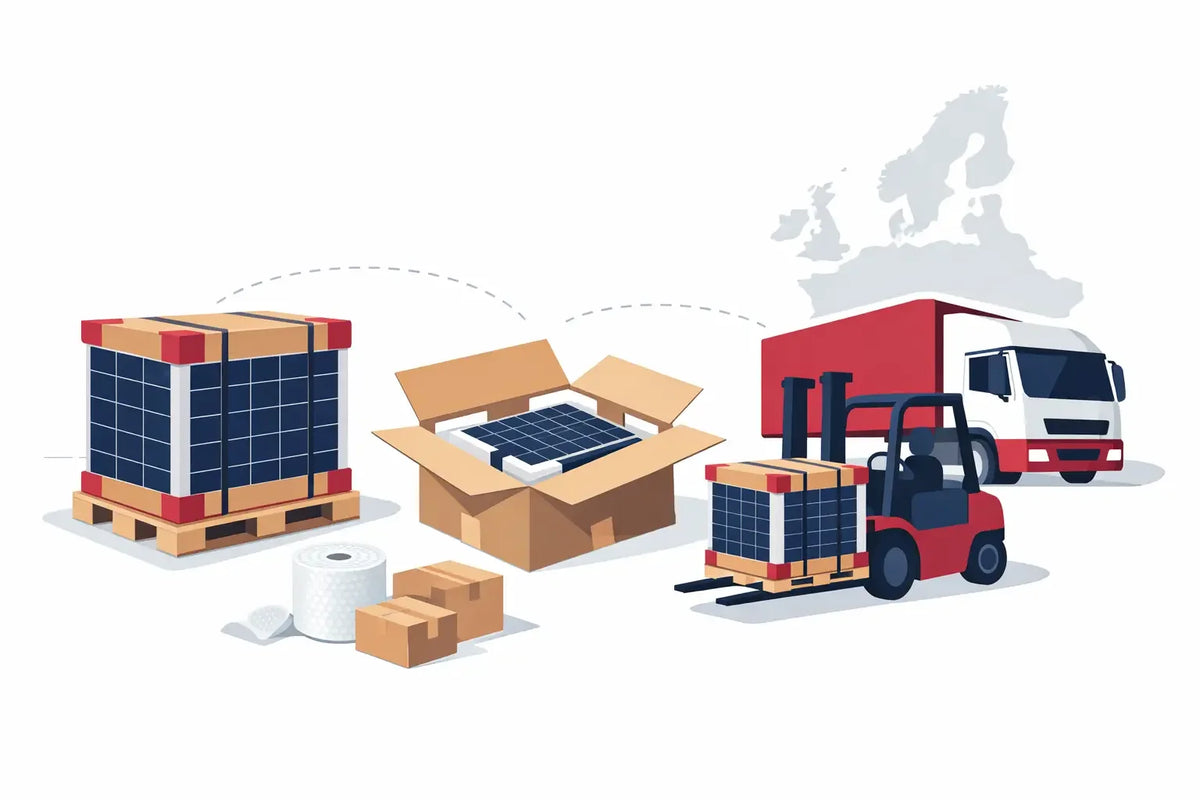 Solarmodule sicher verpacken beim Versand